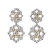 Opera Full Pave Pendant Earrings In White And Yellow Gold