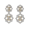 Opera Full Pave Pendant Earrings In White And Yellow Gold