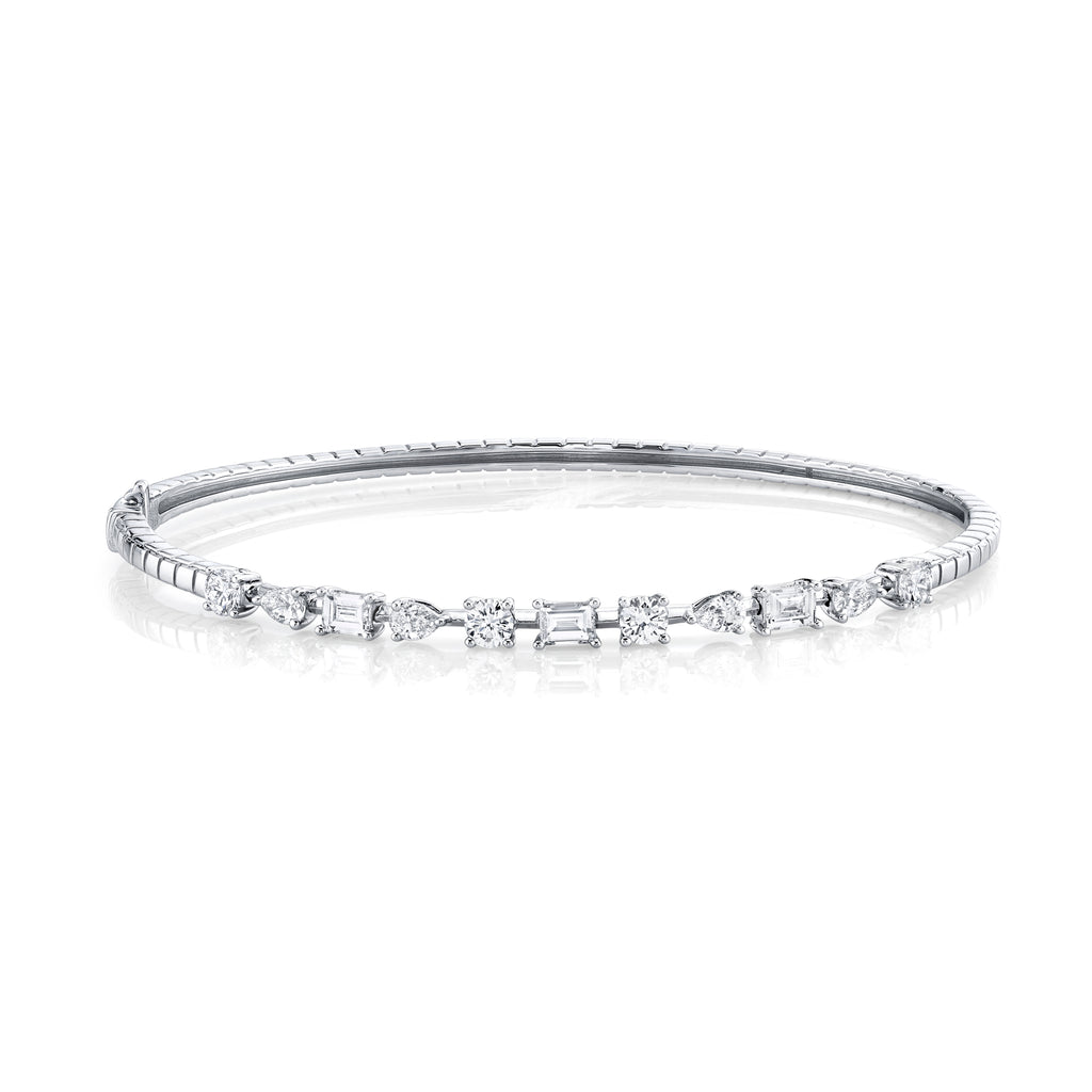 deBoulle Collection Rocker Bangle in White Gold