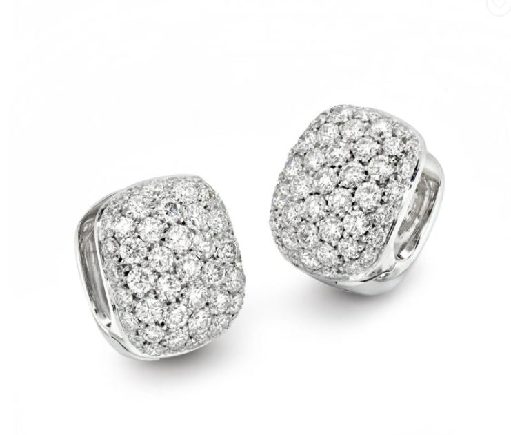 de Boulle Collection Pavé Huggie in White Gold