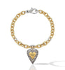 Mariani Heart Charm Link Bracelet