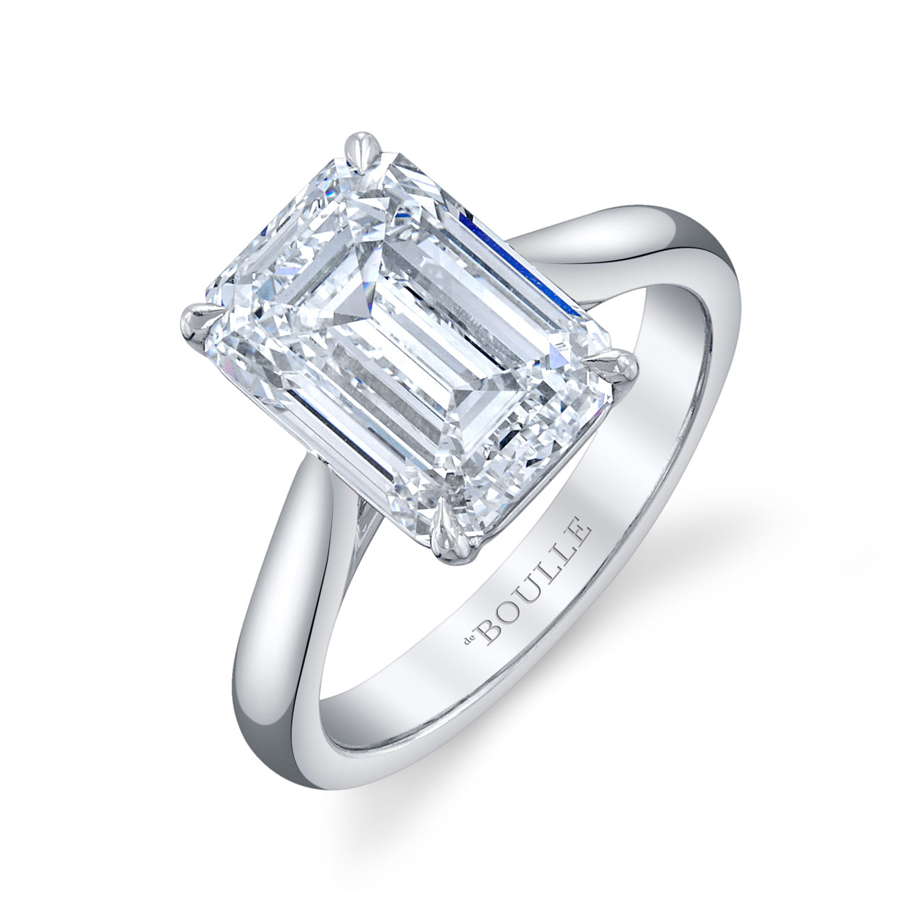 Solitaire Emerald-Cut Engagement Ring