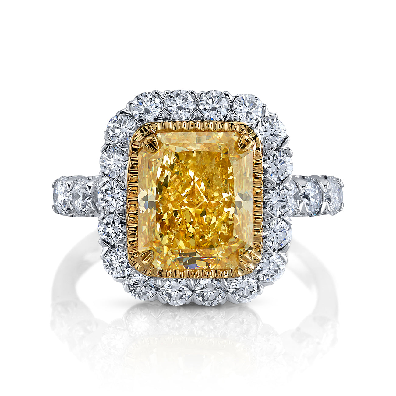 Criss Cross Yellow Diamond Ring