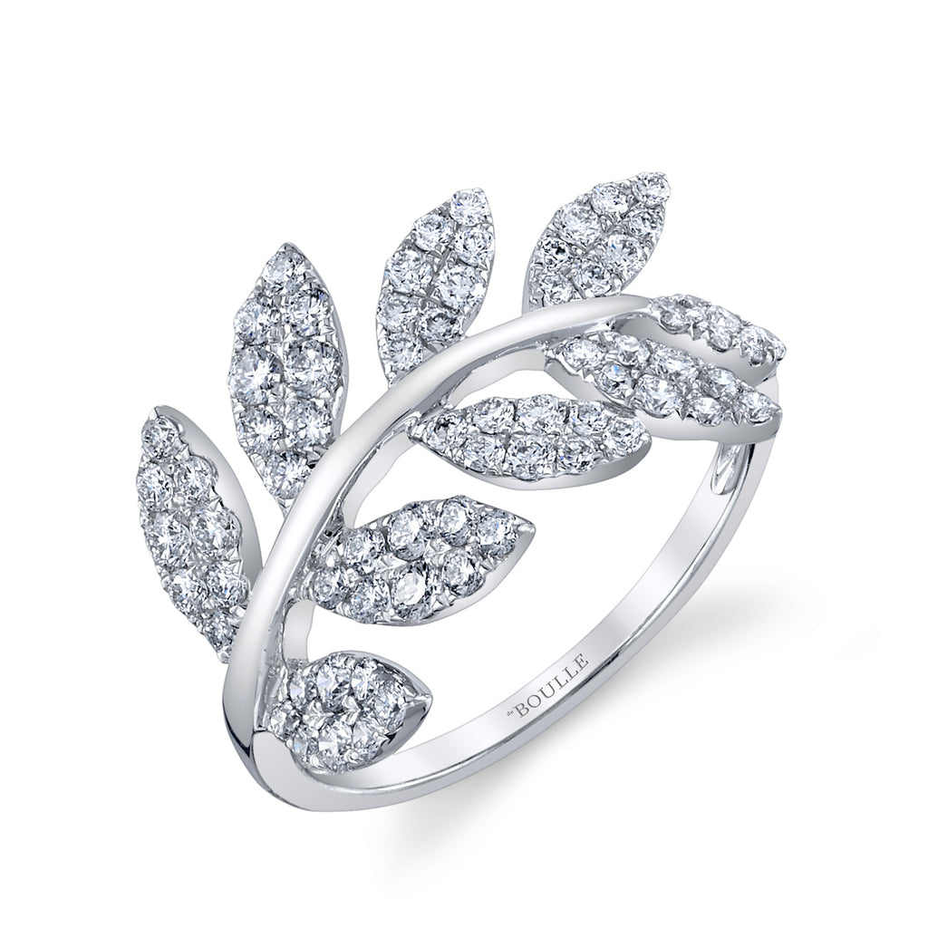 deBoulle Collection Leaf Ring in White Gold