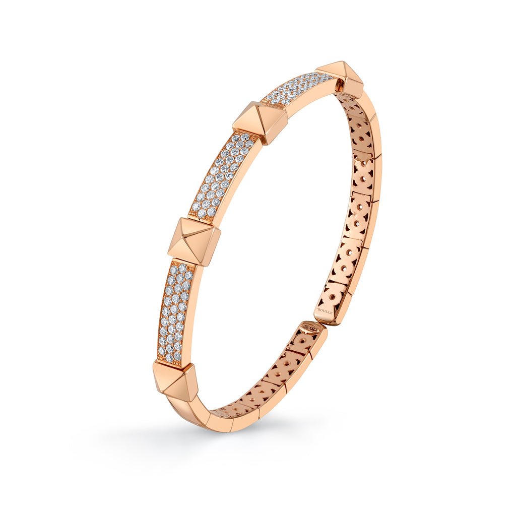 deBoulle Collection Pyramid Cuff with Diamonds in Rose Gold