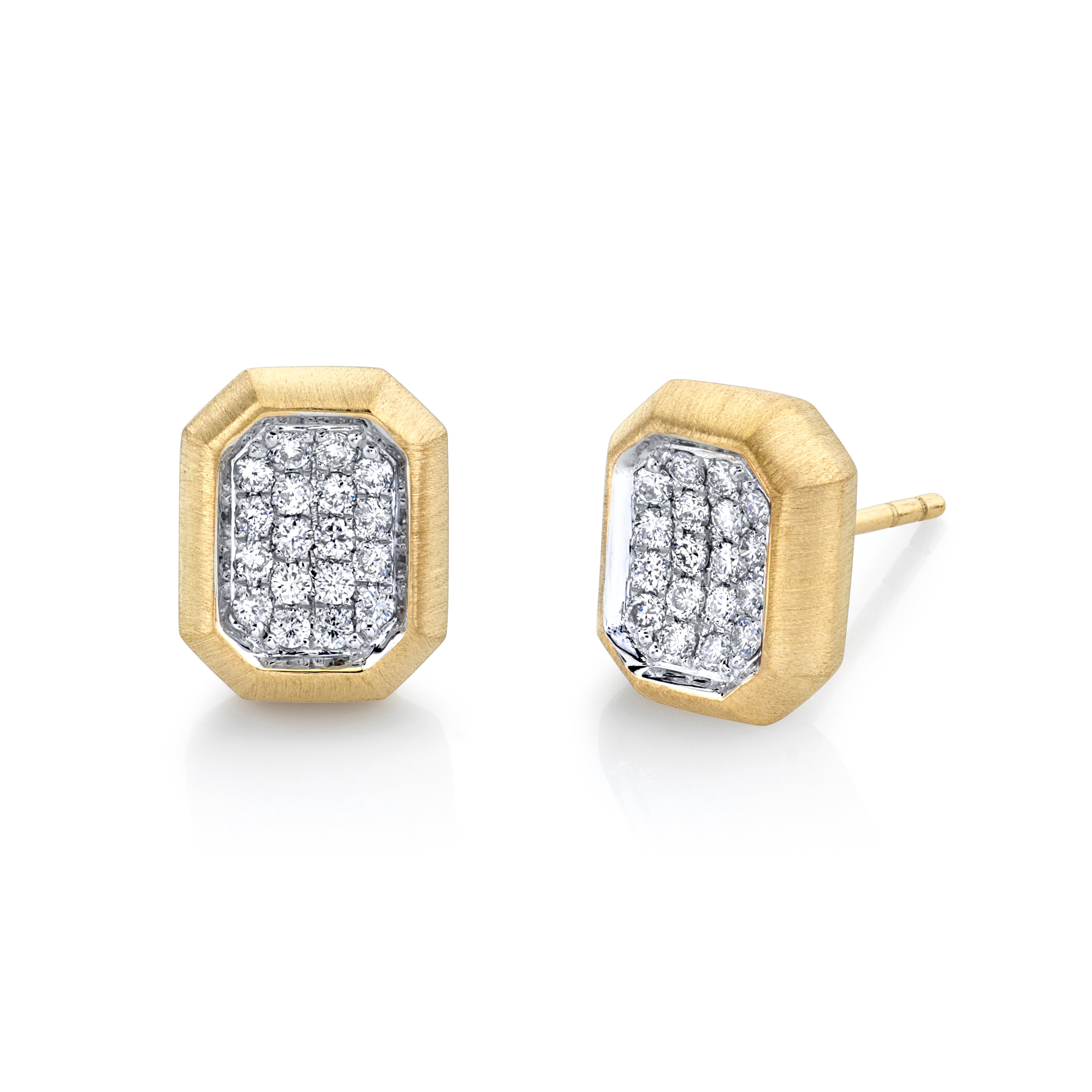 deBoulle Collection Signataire Earrings in Brushed Yellow Gold