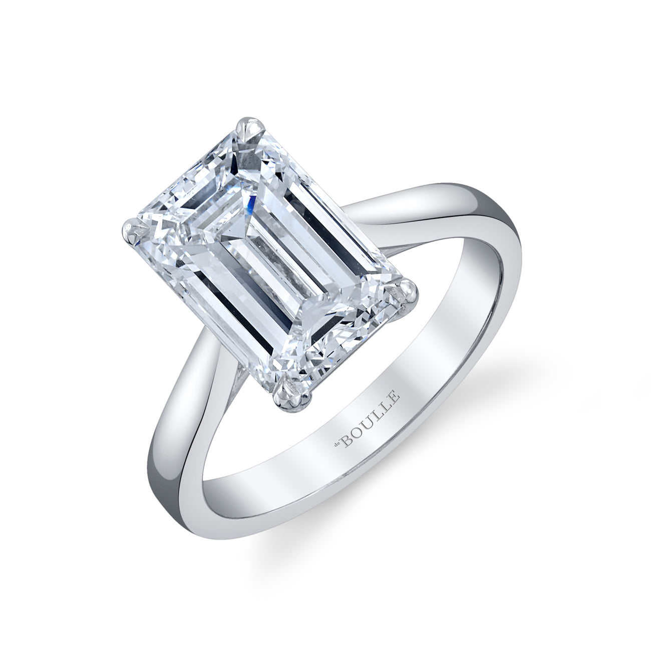 Solitaire Emerald Cut Diamond Engagement Ring