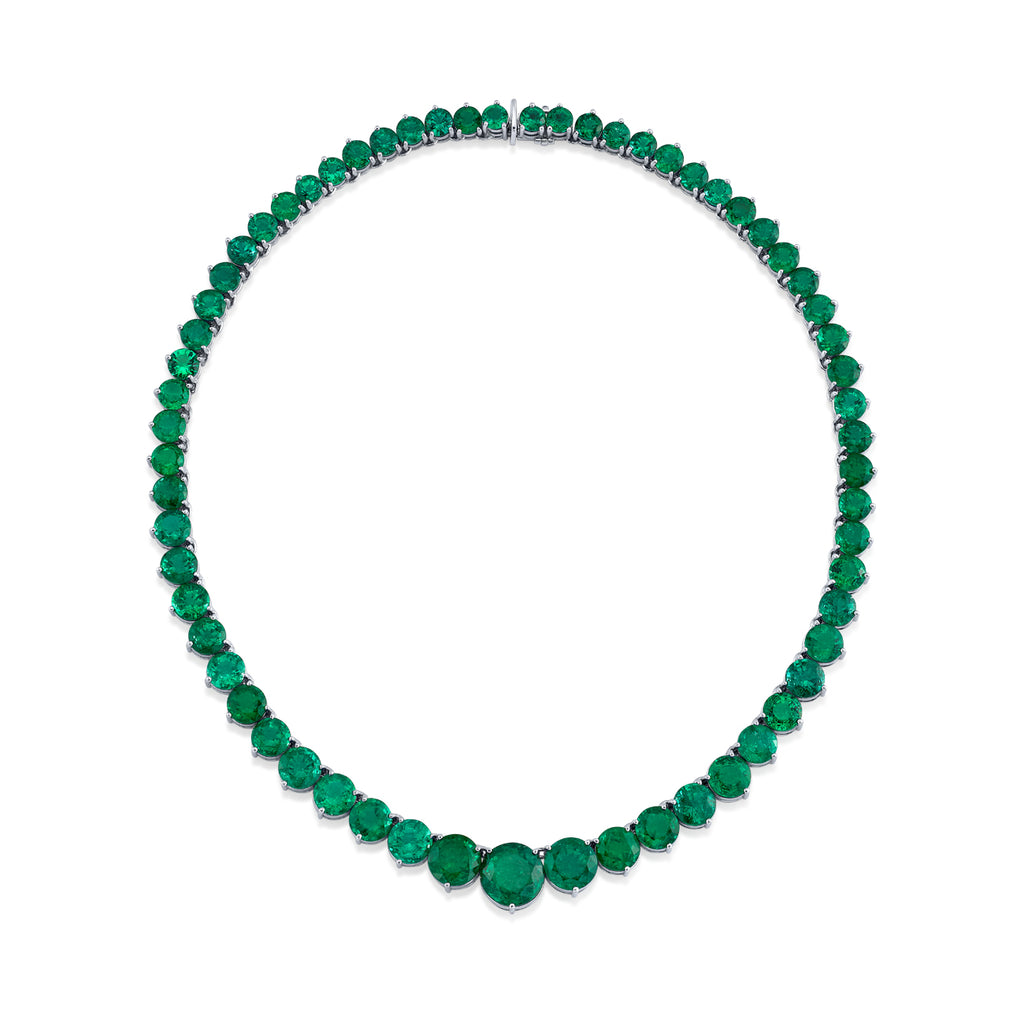 deBoulle High Jewelry Collection Masterpiece Emerald Riviere Necklace