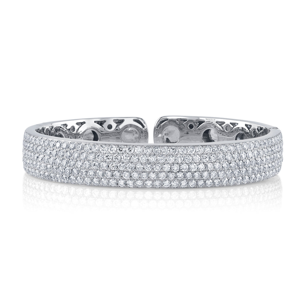 deBoulle Collection Pavé Diamond Bangle in White Gold