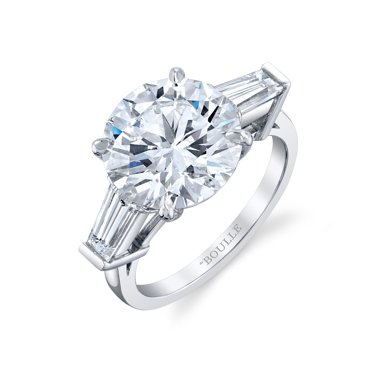 Three Stone Engagement Ring in Platinum