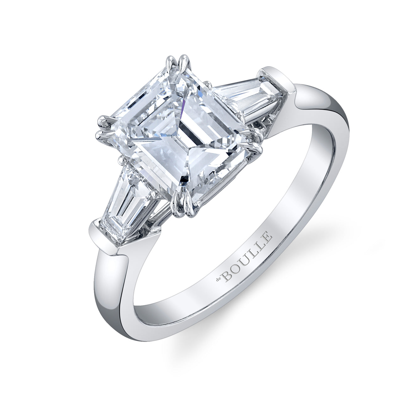 Three Stone Engagement Ring in Platinum