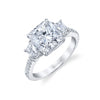 Three Stone Engagement Ring in Platinum