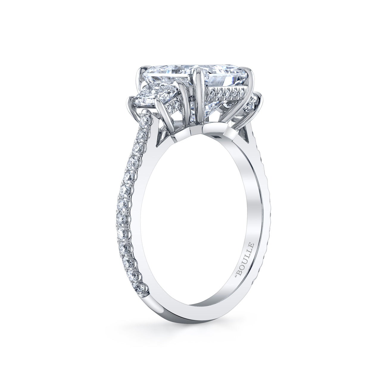 Three Stone Engagement Ring in Platinum