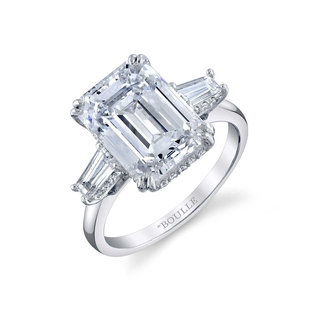 Three Stone Engagement Ring in Platinum