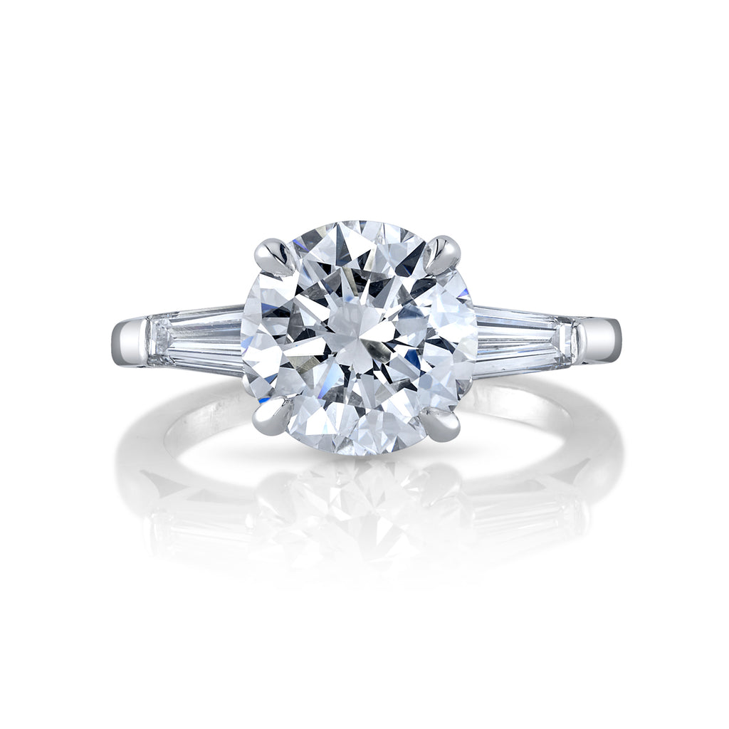 Three Stone Engagement Ring in Platinum