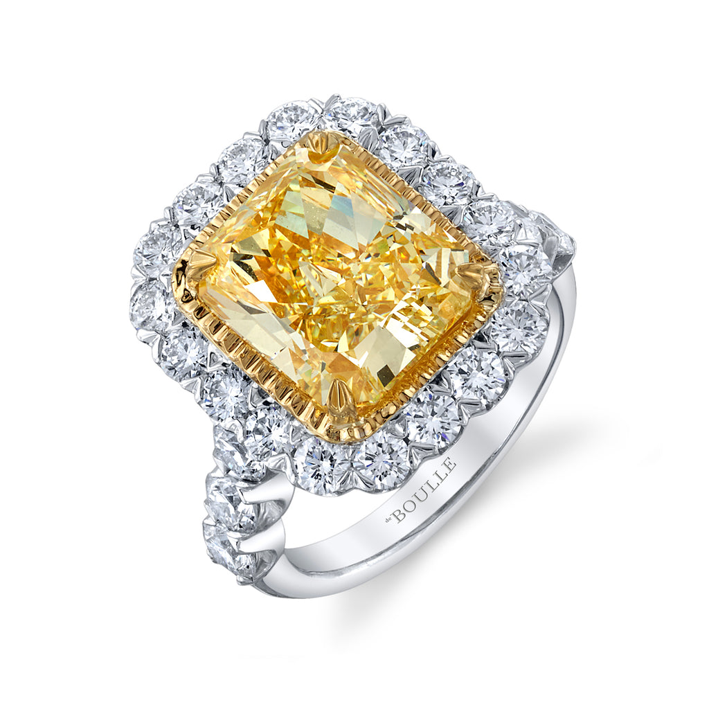 Criss Cross Yellow Diamond Ring