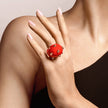 Giorgio B Goccia Ring in Red Enamel