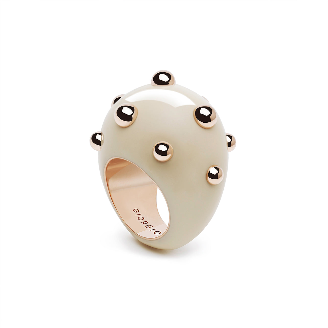 Giorgio B Goccia Ring in Ivory Enamel