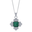 deBoulle High Jewelry Collection Emerald Bottony Cross Pendant