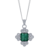 Emerald Bottony Cross Pendant