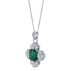 Emerald Bottony Cross Pendant