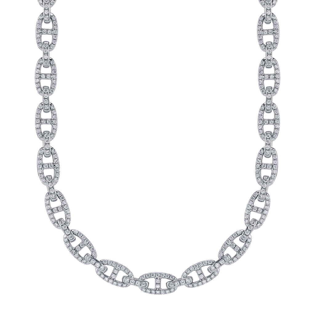 Round Brilliant Diamond Link Necklace