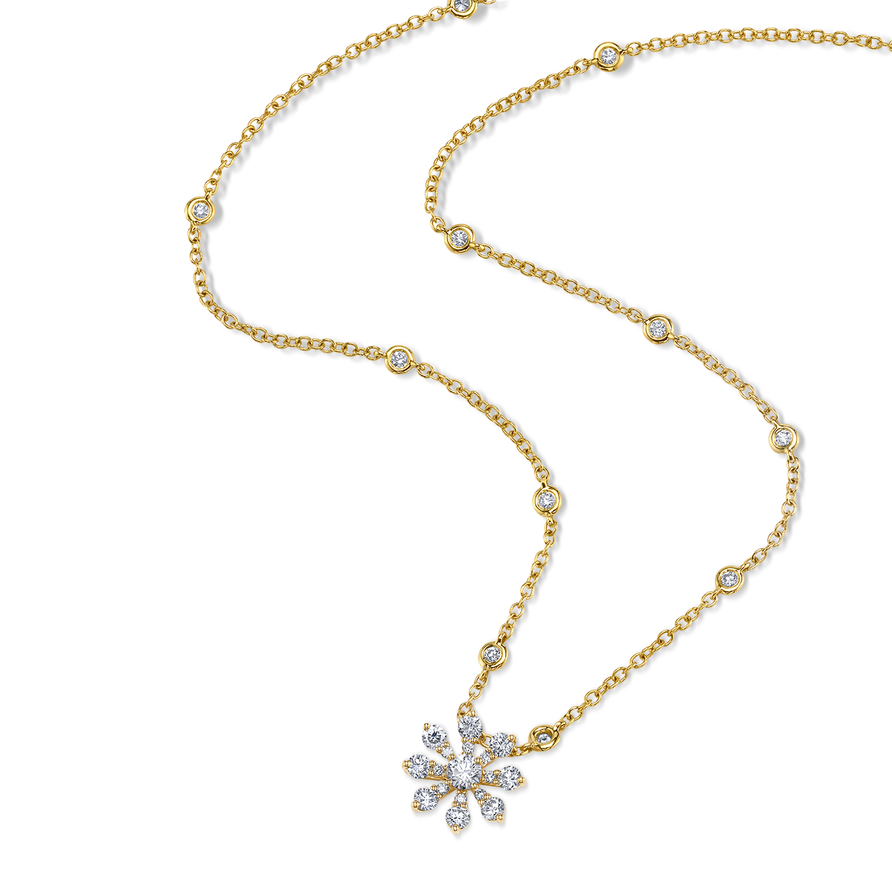 deBoulle Collection Bloom Necklace in Yellow Gold