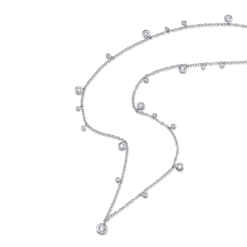 deBoulle Collection Diamonds by the Yard Necklace in White Gold