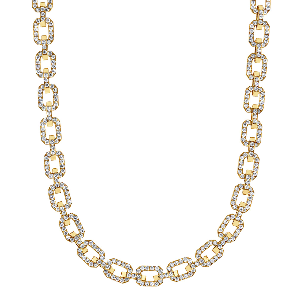 deBoulle Collection Linkedin Necklace with Diamonds in Yellow Gold