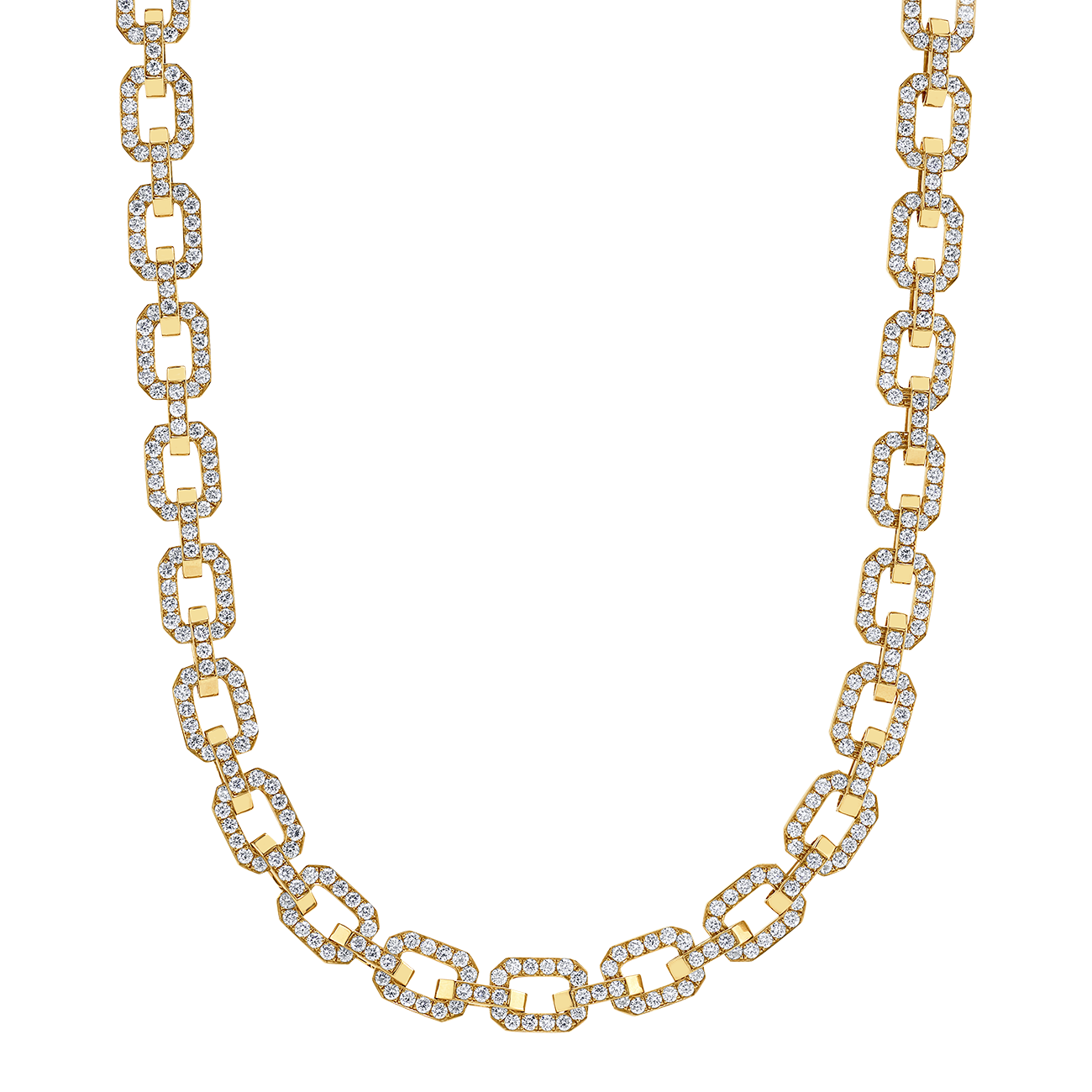deBoulle Collection Linkedin Necklace with Diamonds in Yellow Gold