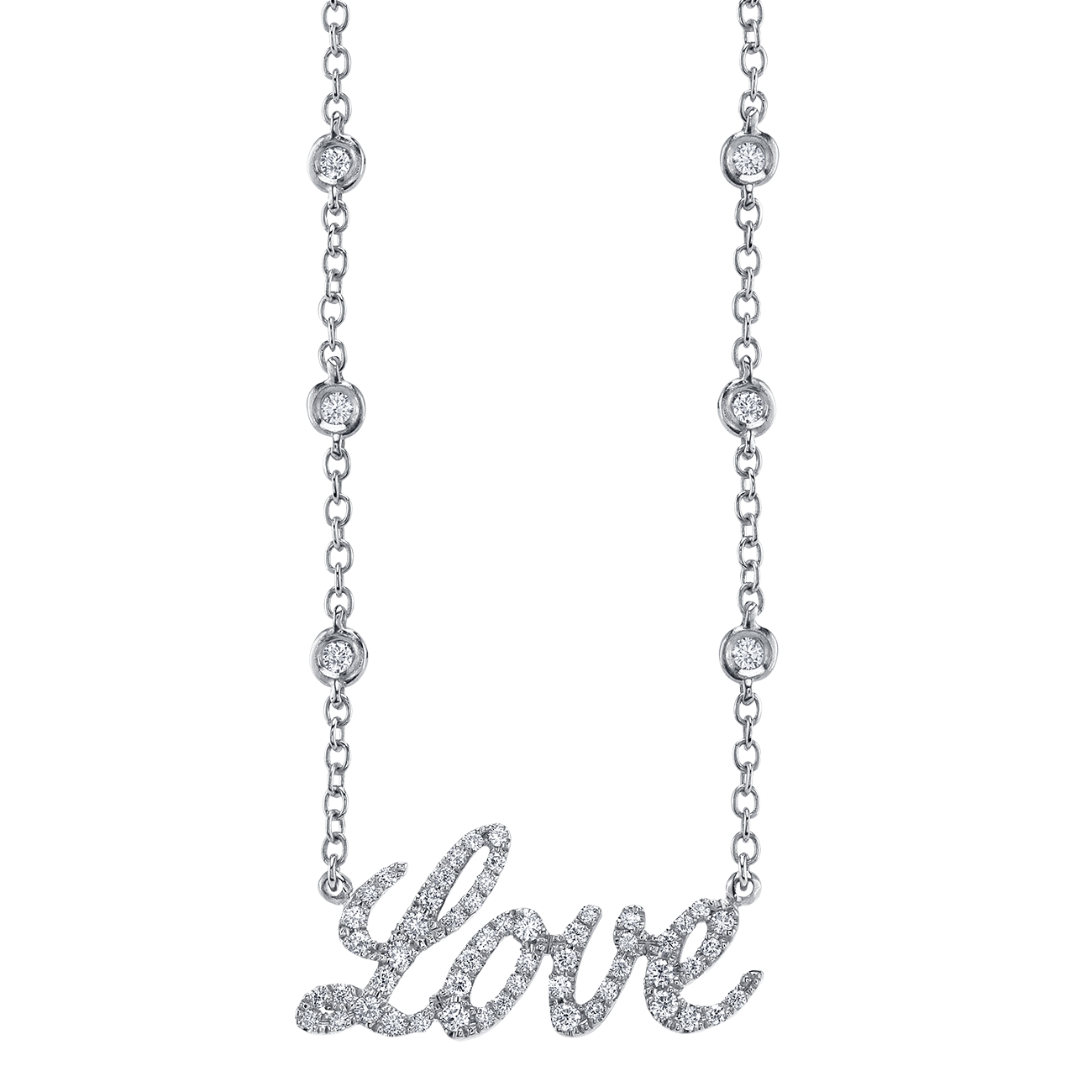 Love Necklace in White Gold