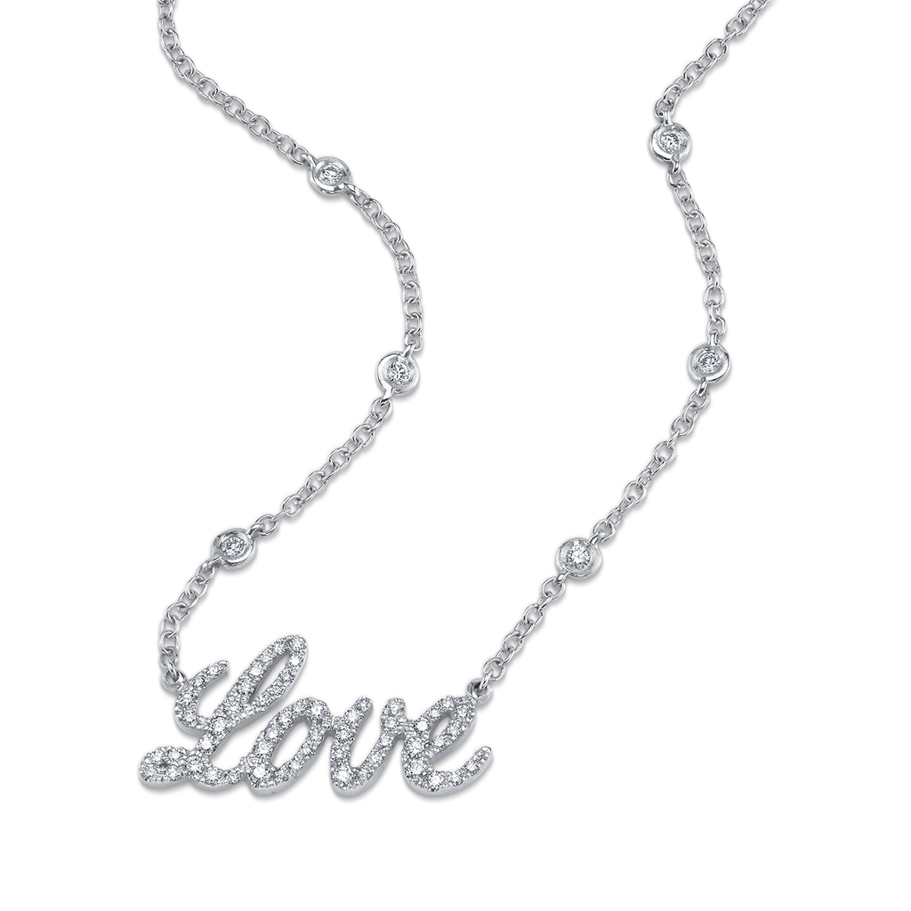 Love Necklace in White Gold