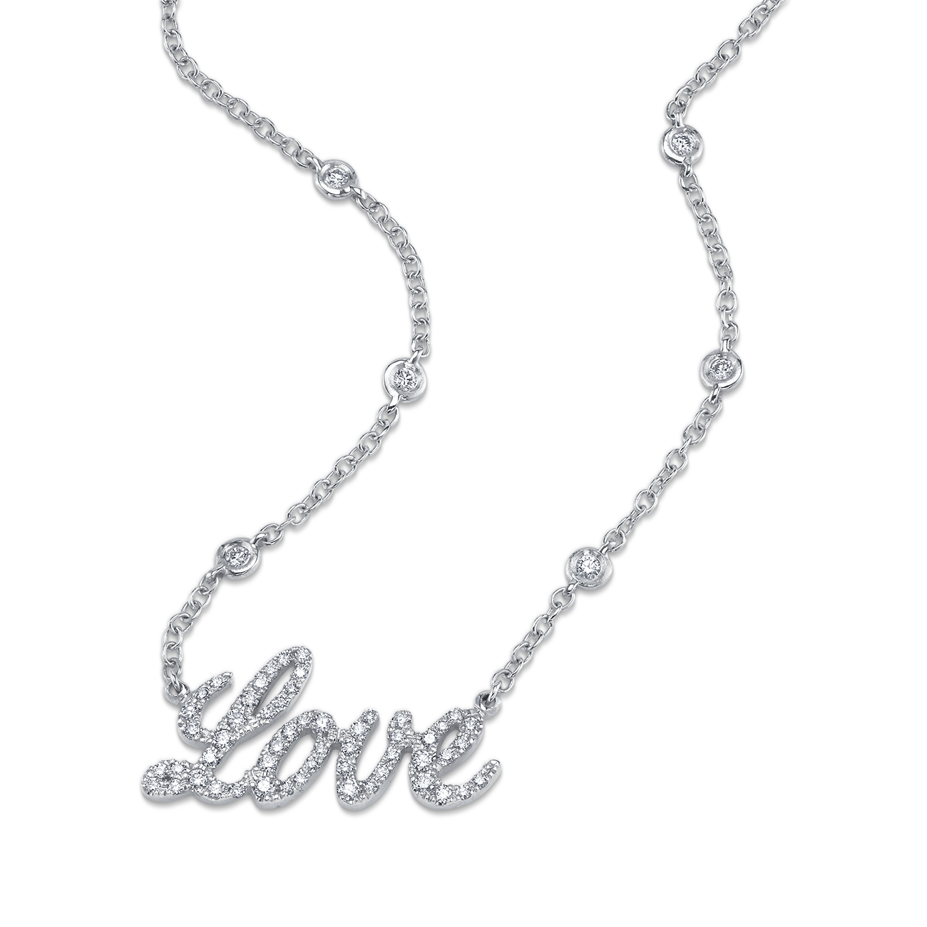 Love Necklace in White Gold