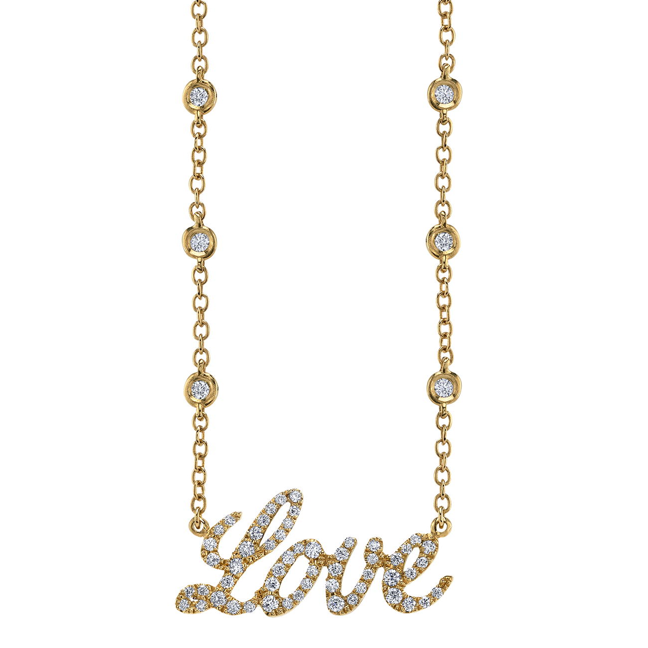 Love Necklace in Yellow Gold