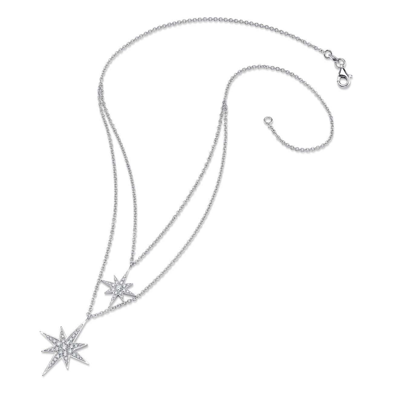 Stacked Constellation Necklace in White Gold