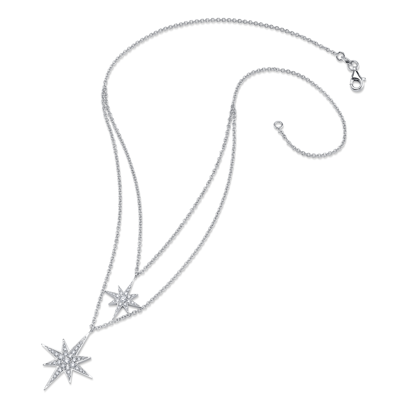 deBoulle Collection Stacked Constellation Necklace in White Gold