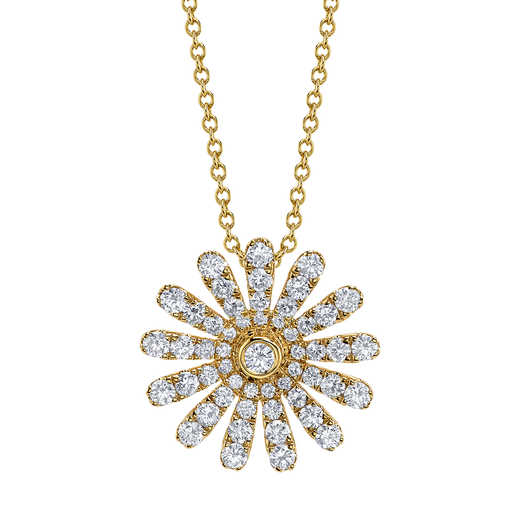 Petite Daisy Necklace in Yellow Gold