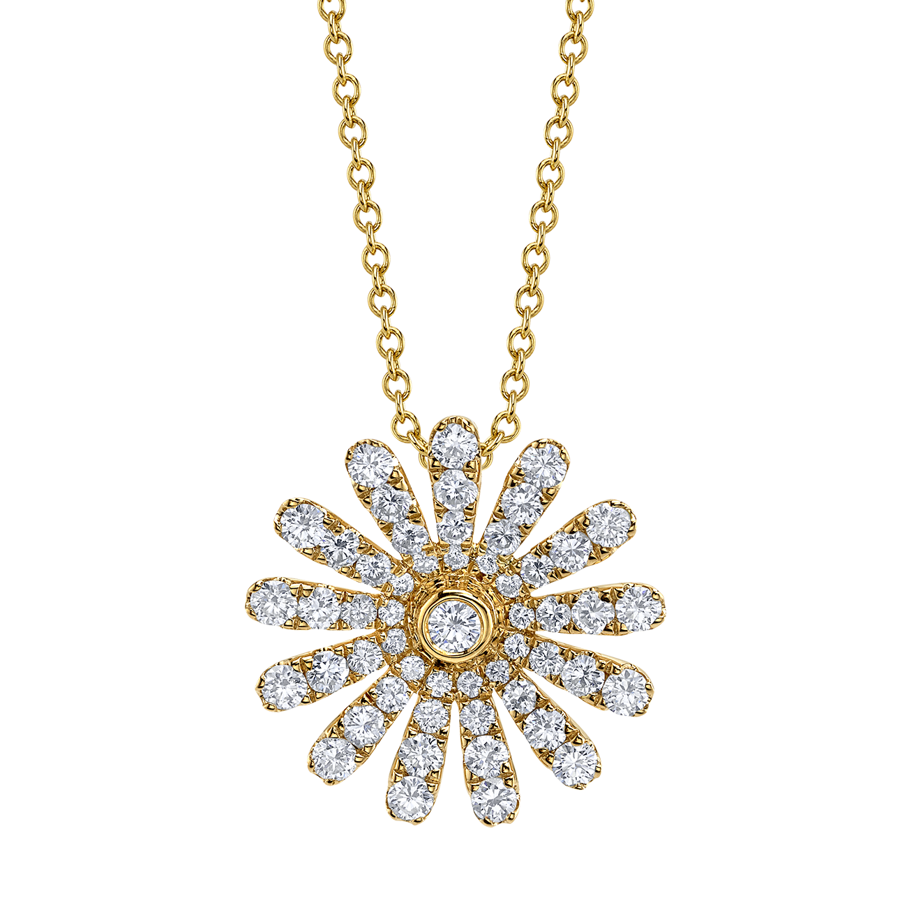 Petite Daisy Necklace in Yellow Gold