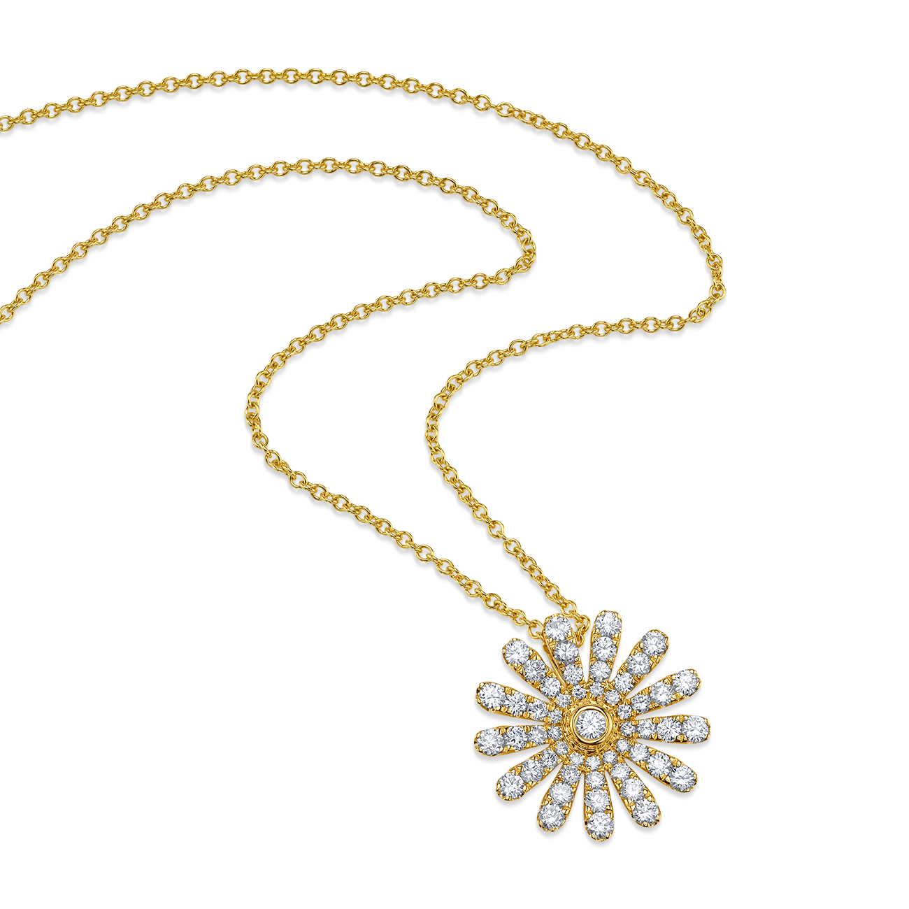 Petite Daisy Necklace in Yellow Gold