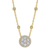 Round Diamond Cluster Pendant in Yellow Gold