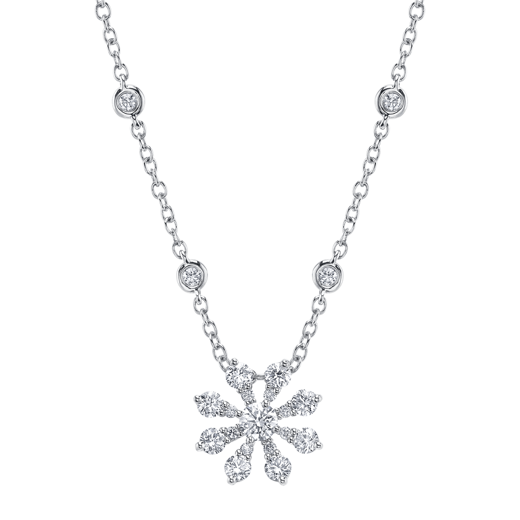 deBoulle Collection Bloom Necklace in White Gold