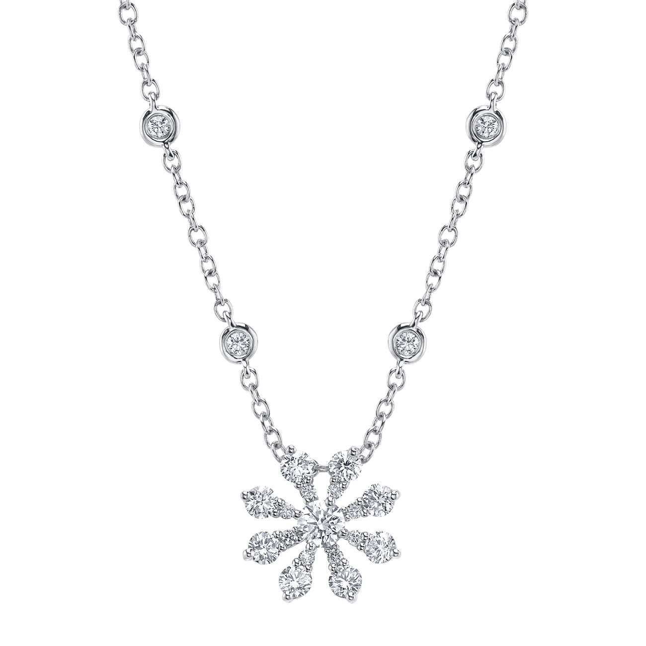 deBoulle Collection Bloom Necklace in White Gold