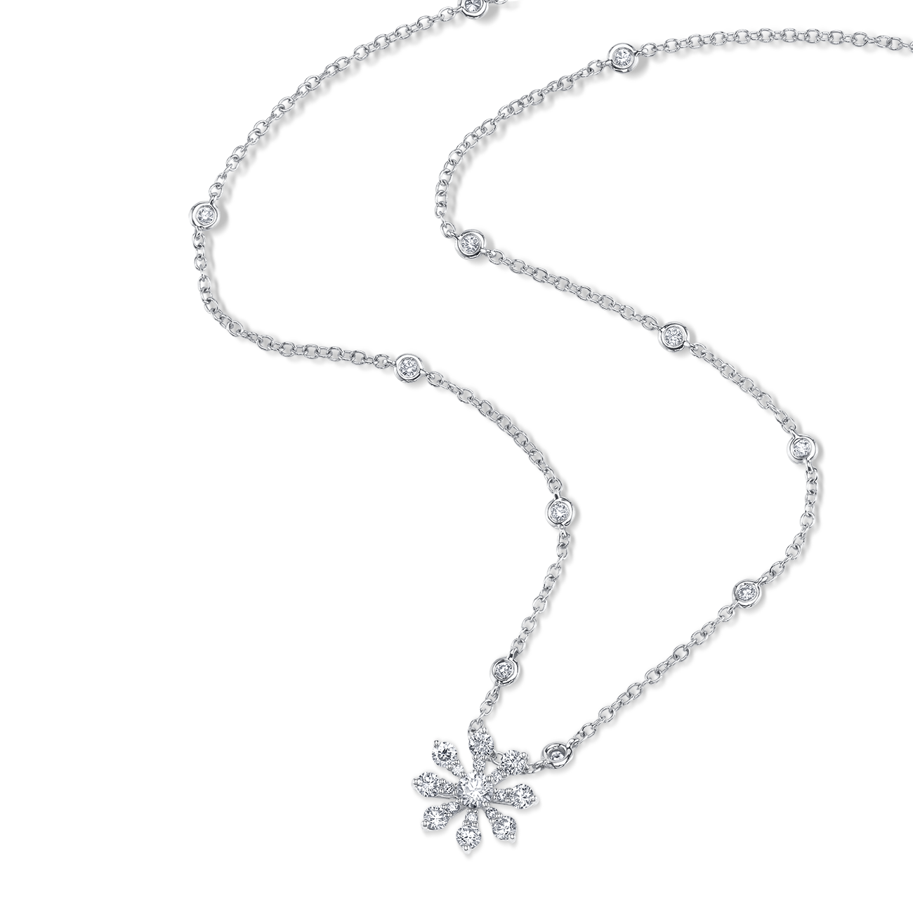 deBoulle Collection Bloom Necklace in White Gold