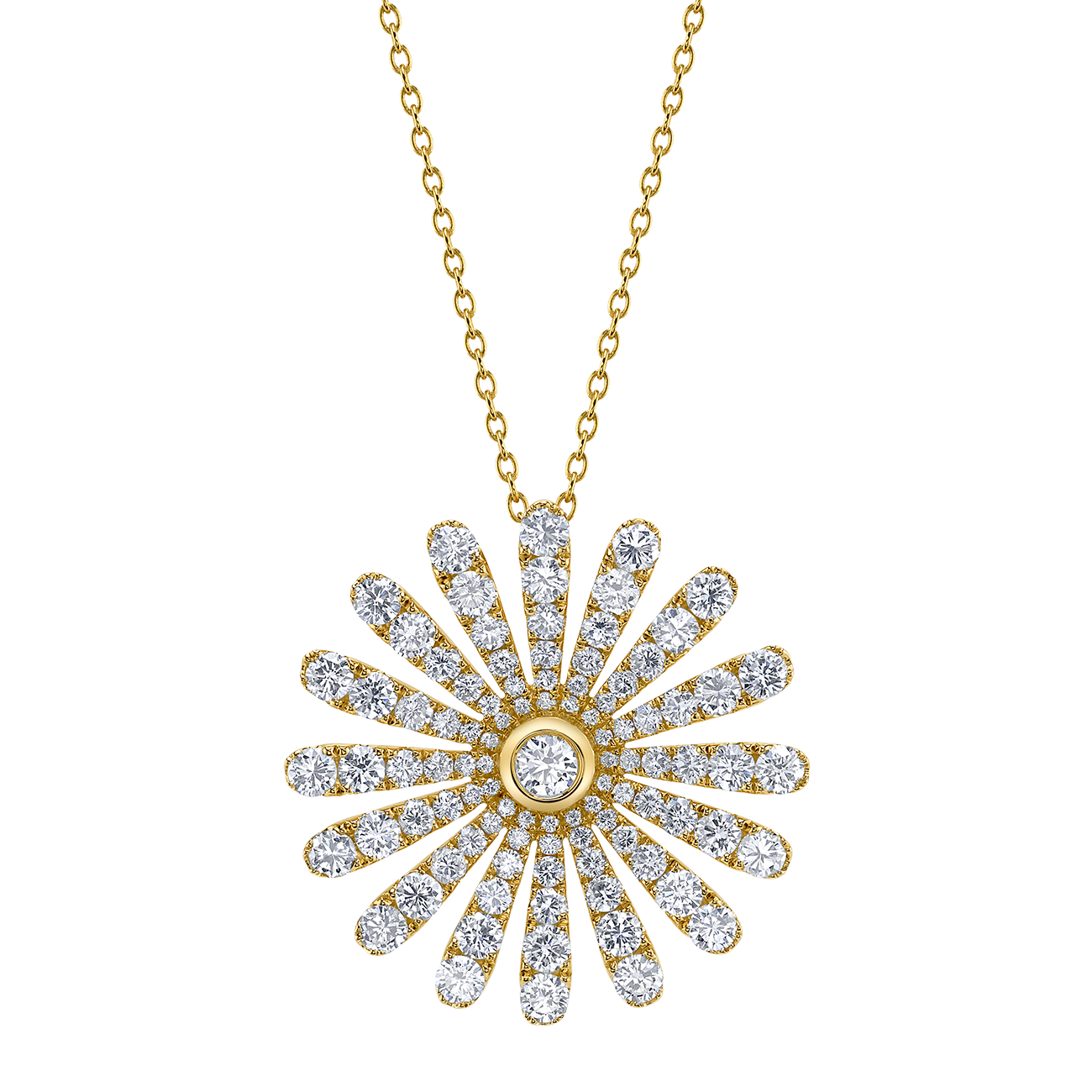 Daisy Necklace in Yellow Gold