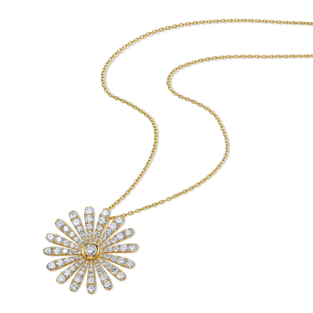 Daisy Necklace in Yellow Gold