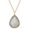 Moonstone Pendant with Round Brilliant Diamonds