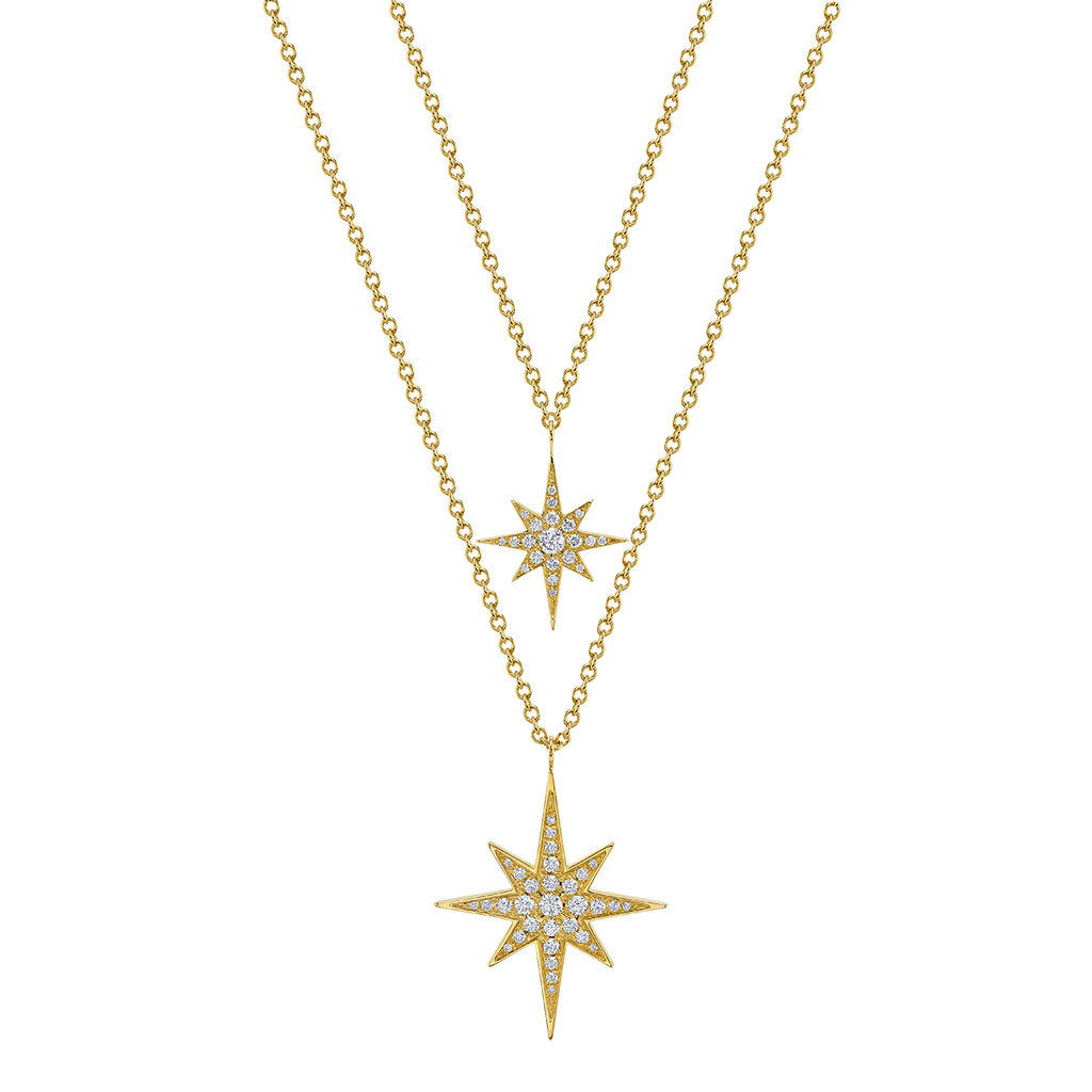 Stacked Constellation Necklace in Yellow Gold