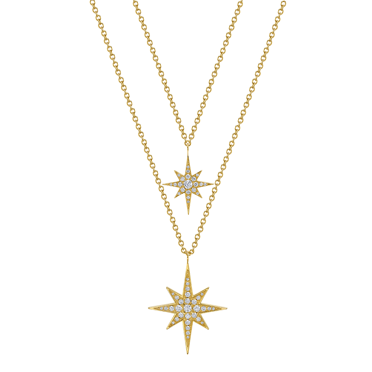 Stacked Constellation Necklace in Yellow Gold