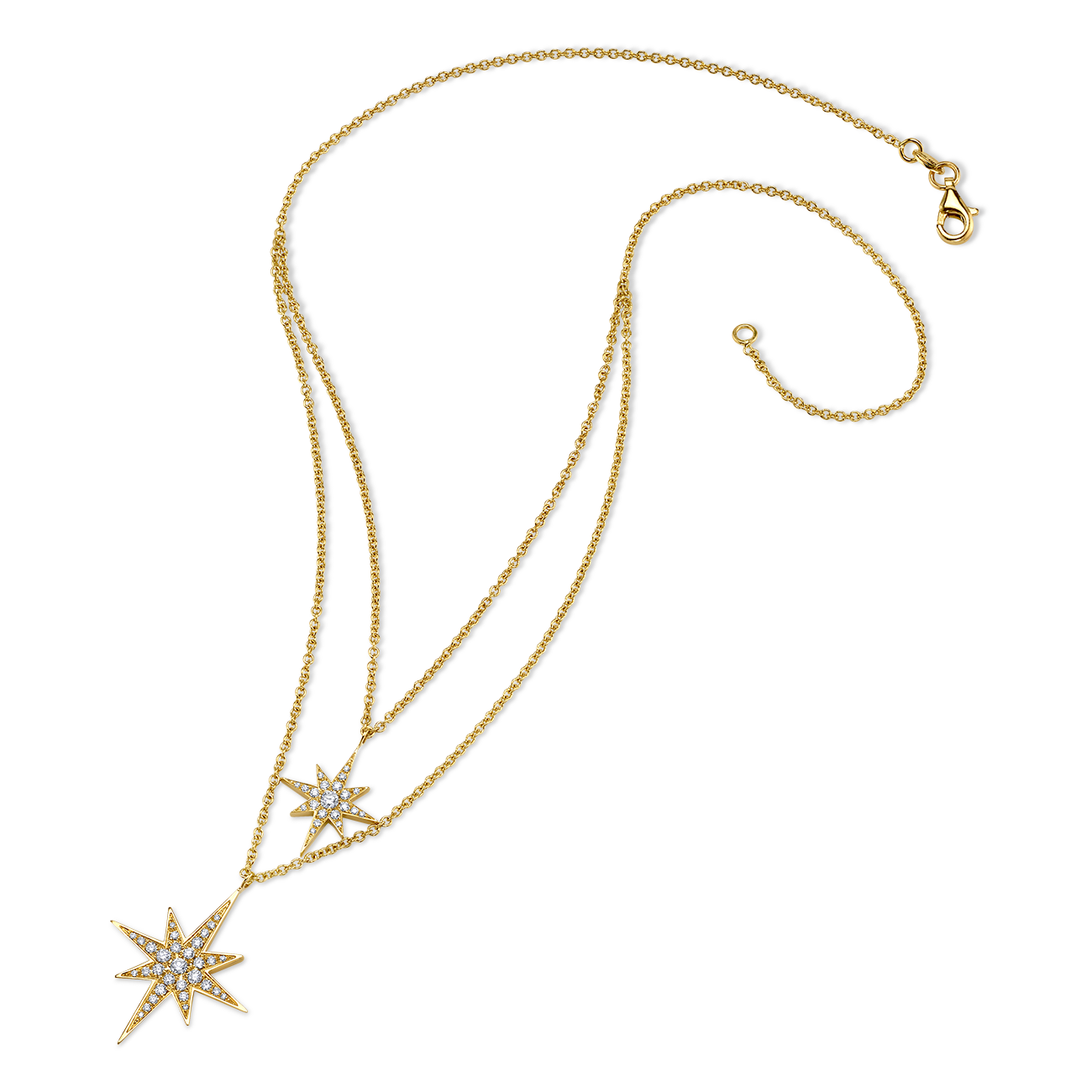 Stacked Constellation Necklace in Yellow Gold