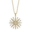 Starburst Diamond Adjustable Necklace in Yellow Gold